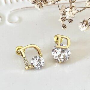 Asymmetrical Exquisite Earrings with Imitation Diamonds Shiny Women's Jewelry